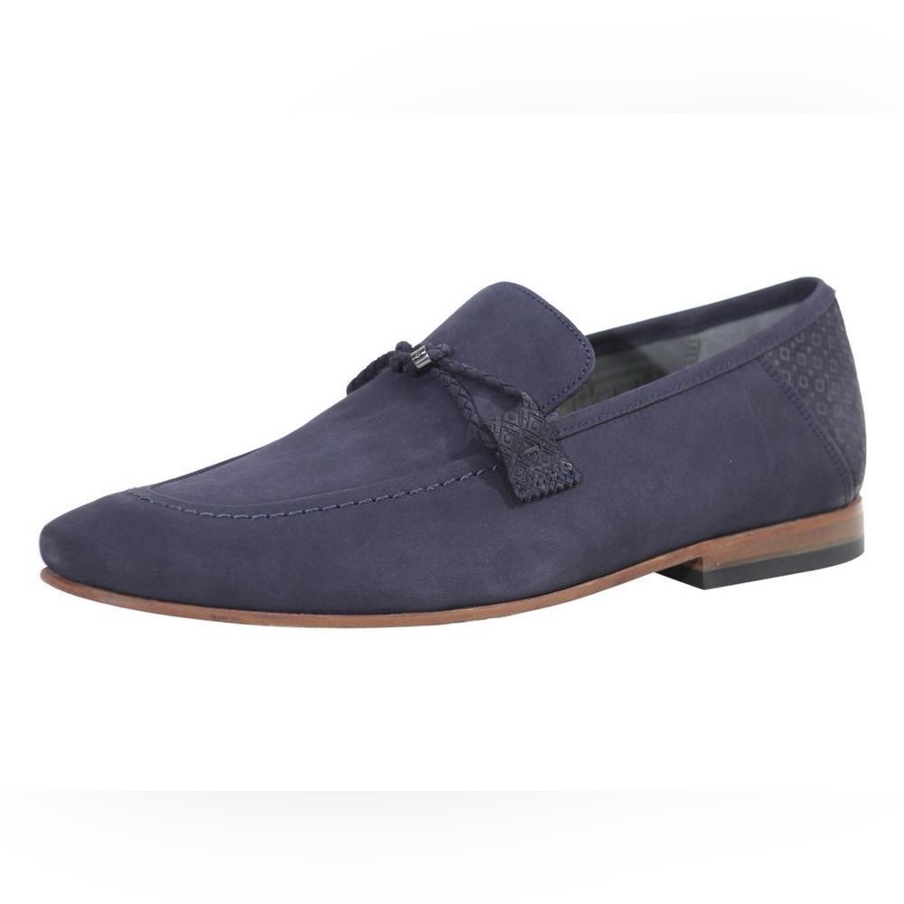 (C) Ted Baker Daveon men's dark blue loafers. Size: 8